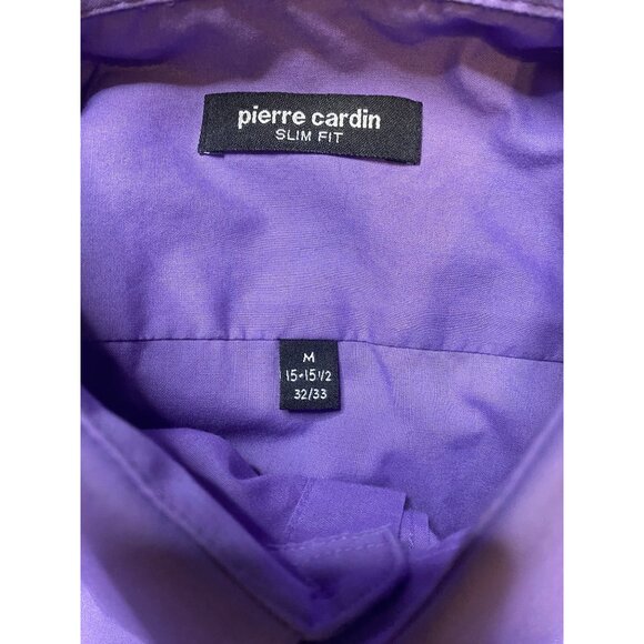 Pierre Cardin Purple Button Down Shirt M 15-15 1/2 32/33 - Picture 5 of 7